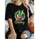 thumbnail image 1 of Camiseta para mujer con estampado "Guirnalda de manos de Bieber", estilo retro sencillo, informal y cómoda, deportiva, de manga corta y cuello redondo., 1 of 6