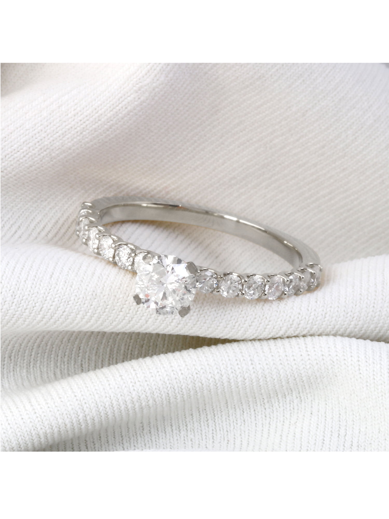 1 Carat T.W. Diamond Classic 14kt White Gold Engagement Ring