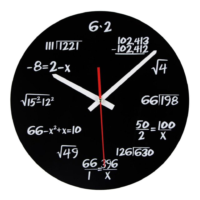 Reloj colgante de pared decorativo números impresos de ecuación de Gloria Reloj Ecuación matemática