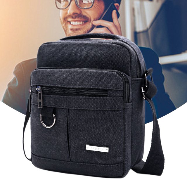 Bolso de hombre, bolso de lona de color sólido, bolso de mensajero para hombre, bolso de lona para hombre, construcción resistente