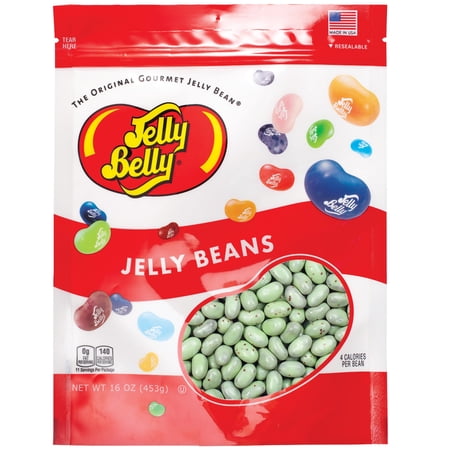 JELLY BELLY Mint Mint Chocolate Chip Jelly Beans, Genuine, Official, Fresh from the Source, 16 oz (1 lb) Resealable Bag