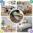 thumbnail image 5 of Black White Gold Wave Marble Rectangle Tablecloth 60"x120",Waterproof Polyester Rectangle Table Cloth, Wipeable Spillproof Polyester Tablecloth for Dining, Camping, Indoor and Outdoor, 5 of 6