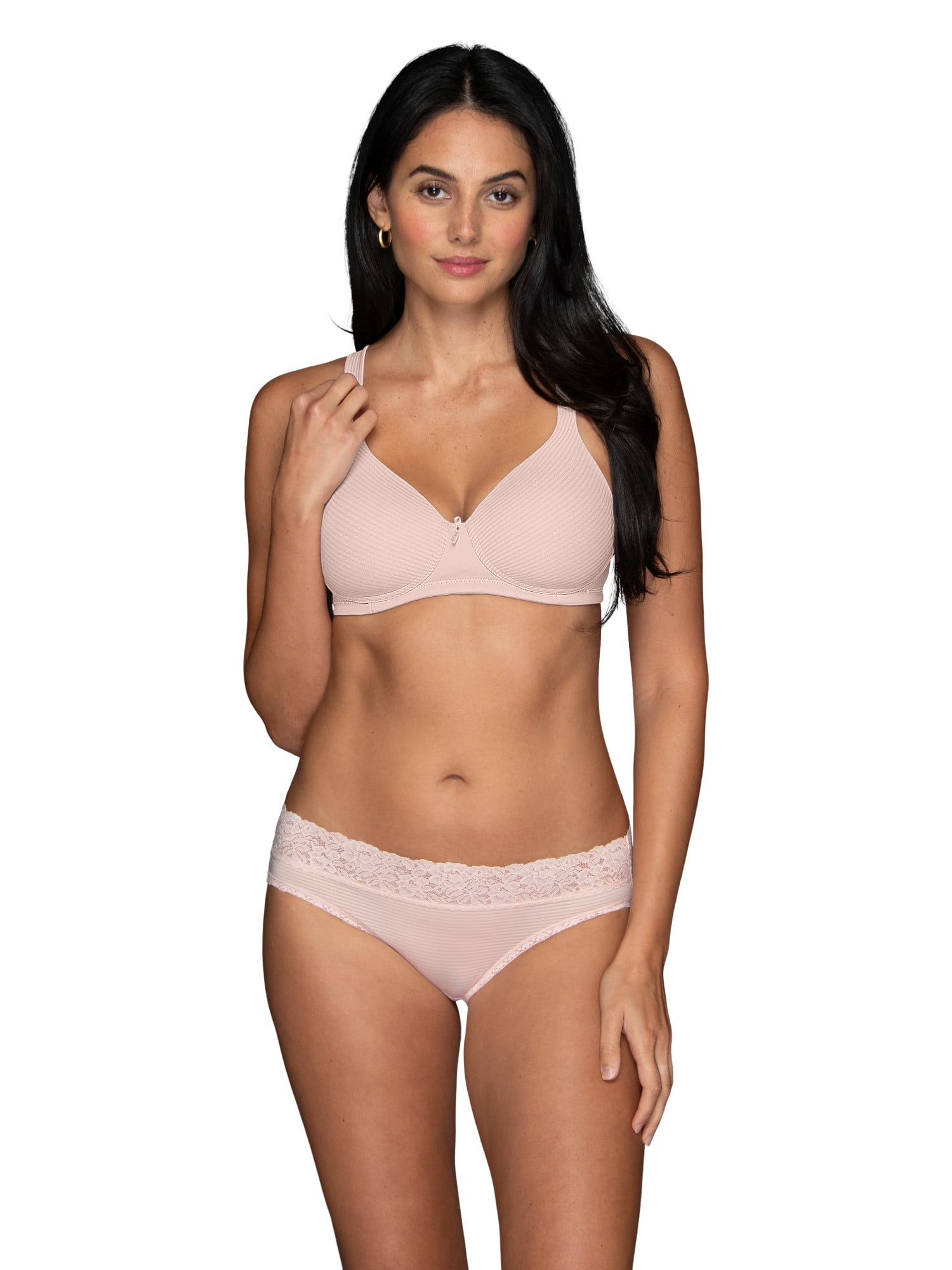 Vanity Fair Radiant Women's Light and Luxe Bikini Underwear - No Pinch, Stretch Lace Waistband, 3-Pack, Sizes S-5XL