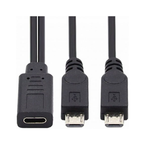 Chenyang Type-C USB-C Female DC 5V to Dual Micro USB 5Pin Male Splitter Extension Charge Cable