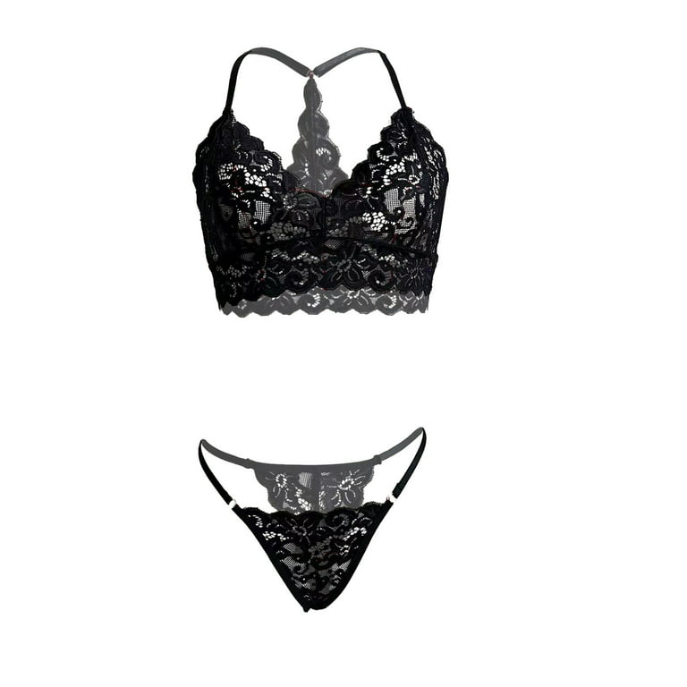 Generic Women's Lace Special Moment Black Tanga Lingerie Bra Panty Set  (black) at Rs 229.00, Gingee