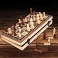 thumbnail image 1 of Juego de ajedrez plegable juego de tablero de ajedrez portátil de madera magnético para adultos y niños, 1 of 9