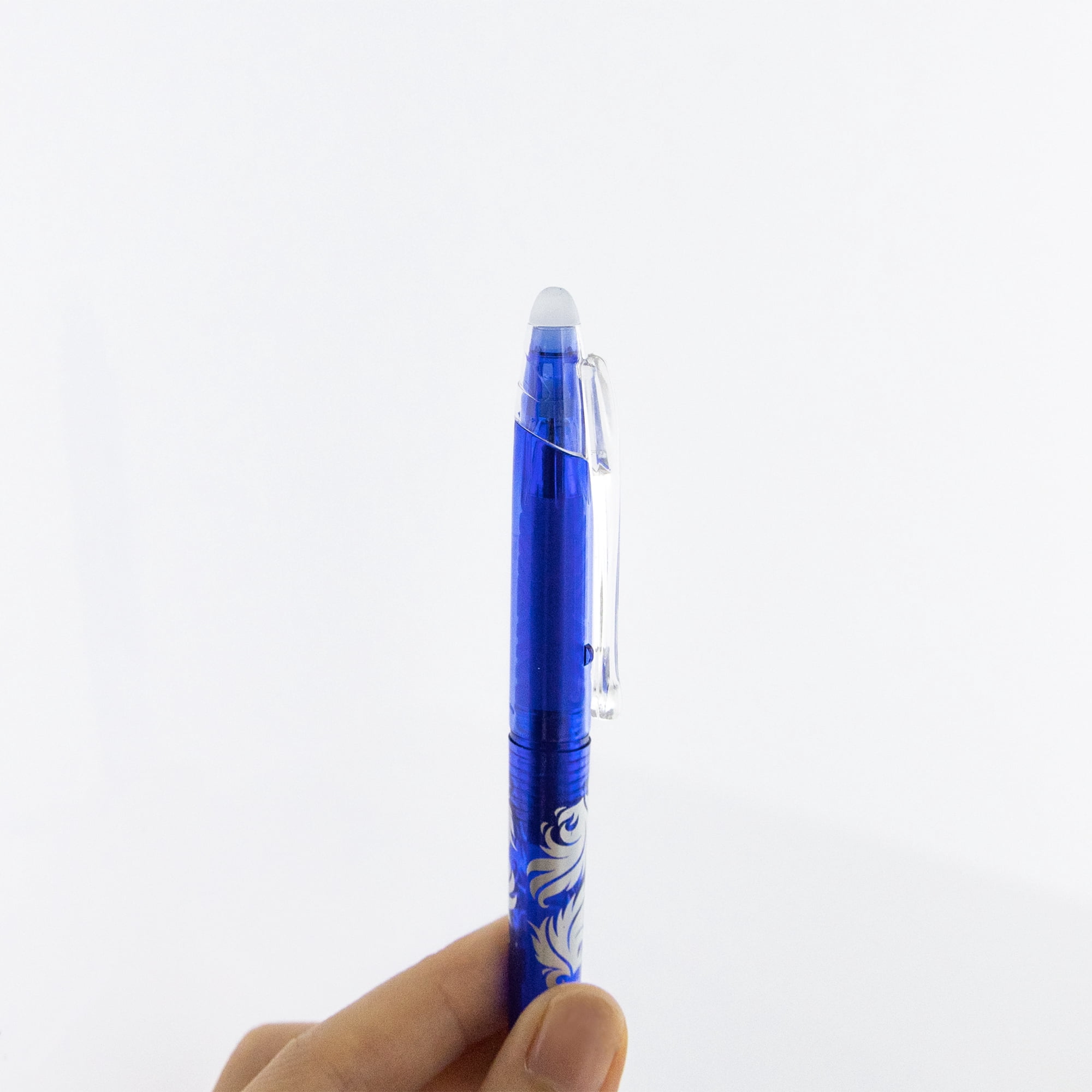 BAZIC Frizz Erasable Gel Pen 0.7mm Blue Color, Pen Mistake Eraser, 24-Pack