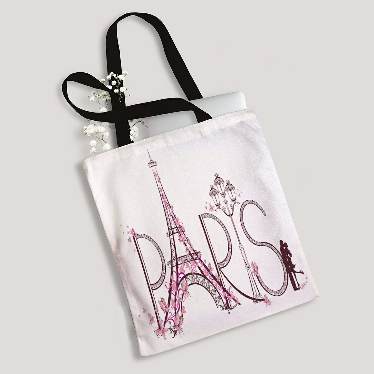 Reusable Bag; Pink Paris Bag