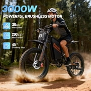 Electric Dirt Bike for Adults,Peak 3000W 38mph Electric Motorcycle,60V 35Ah Max 100+ Miles,25’’*3.0’’ Off Road Tire,Anti-Theft Mountain Bike