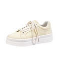 thumbnail image 3 of LTTVQM Tennis Sneakers for Women Lace-Up Chunky Platform Dressy Non-Slip Fashion Sneakers Casual Outdoor Breathable Athletic Walking Shoes Beige 37(US-6.5), 3 of 4