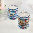 thumbnail image 2 of Yayeee 2 Pack Qtip Holder Bathroom Cotton Swab Canister with Lid Clear Dispenser Set, Orange Sailboats, 2 of 6
