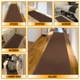 thumbnail image 5 of Ottomanson Solid Hallway Runner Rug 2'7" x 9'10" - Non Slip Low Pile Carpet, Brown, 5 of 15