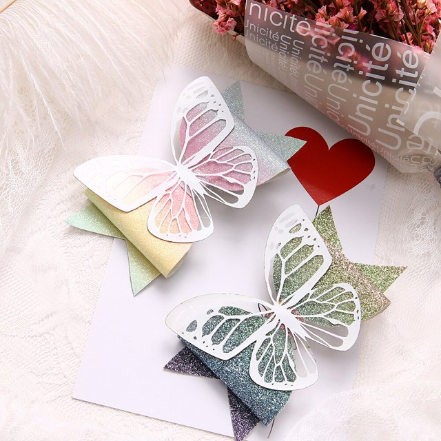 3.5inch Angel Wing Princess Hairgrips Glitter Hair Bows with Clip Dance Party Bow Hair Clip Girls Hairpin Hair Accessories4 He Qiyong unisex