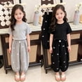 thumbnail image 2 of LRen Girls Sweatpants Baggy Stretchy Drawstring Bow Print Casual Loose Jogger Pants Back To School Clothes for Girls, 2 of 4