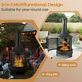 thumbnail image 2 of Resenkos Outdoor Patio Fire Pit, Outdoor Fire Basket,30 Inch Outdoor Fire Pit Chininea with Grill for Garden Backyard BBQ Bonfire Deck and Patio, 2 of 8