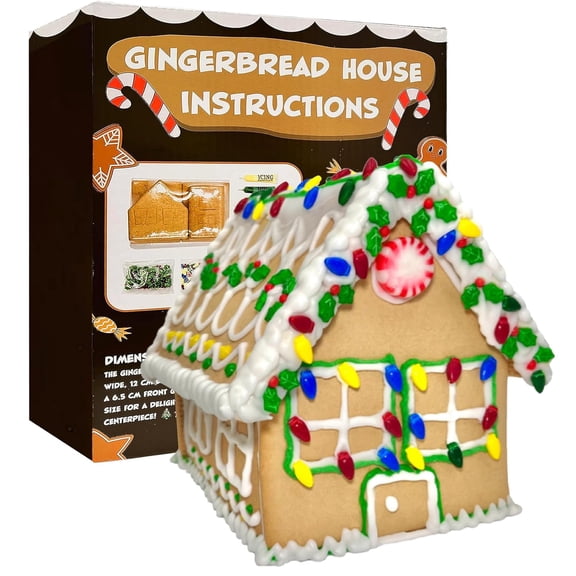Gingerbread Cookie House Kit - 2 Lbs - Easy to Decorate - Includes Everything Needed to Assemble and Decorate Chris...