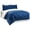 Navy Blue, variant on KriKac 3pc Down Alternative, Reversible Comforter Set Navy Blue and White, King Size