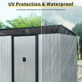 thumbnail image 4 of Outdoor Storage Shed 6 x 8 FT, Lockable Metal Garden Shed Steel Anti-Corrosion Storage House with Single Lockable Door for Backyard Outdoor Patio (White+Black), 4 of 8