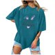 thumbnail image 1 of Fiudx Camisas para Mujer Jersey Casual de Manga Corta con Cuello Redondo y Estampado de Pascua para Mujer, 1 of 4