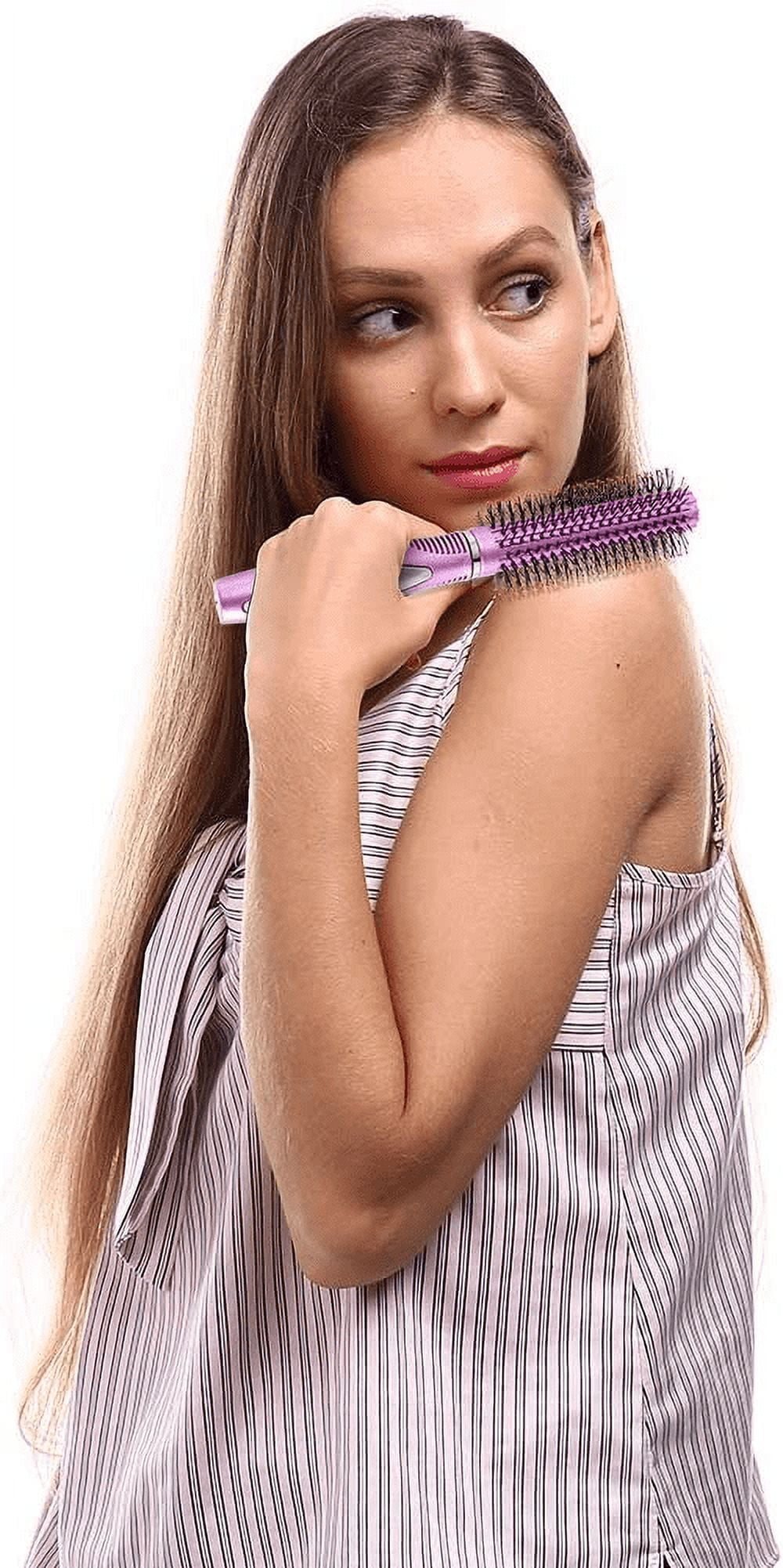 Abaima 5 Pieces Hair Brush Comb Set Detangling Paddle Brush Round Hair Tail Comb Wet Dry Brush for Women Men Hair Styling(Purple)