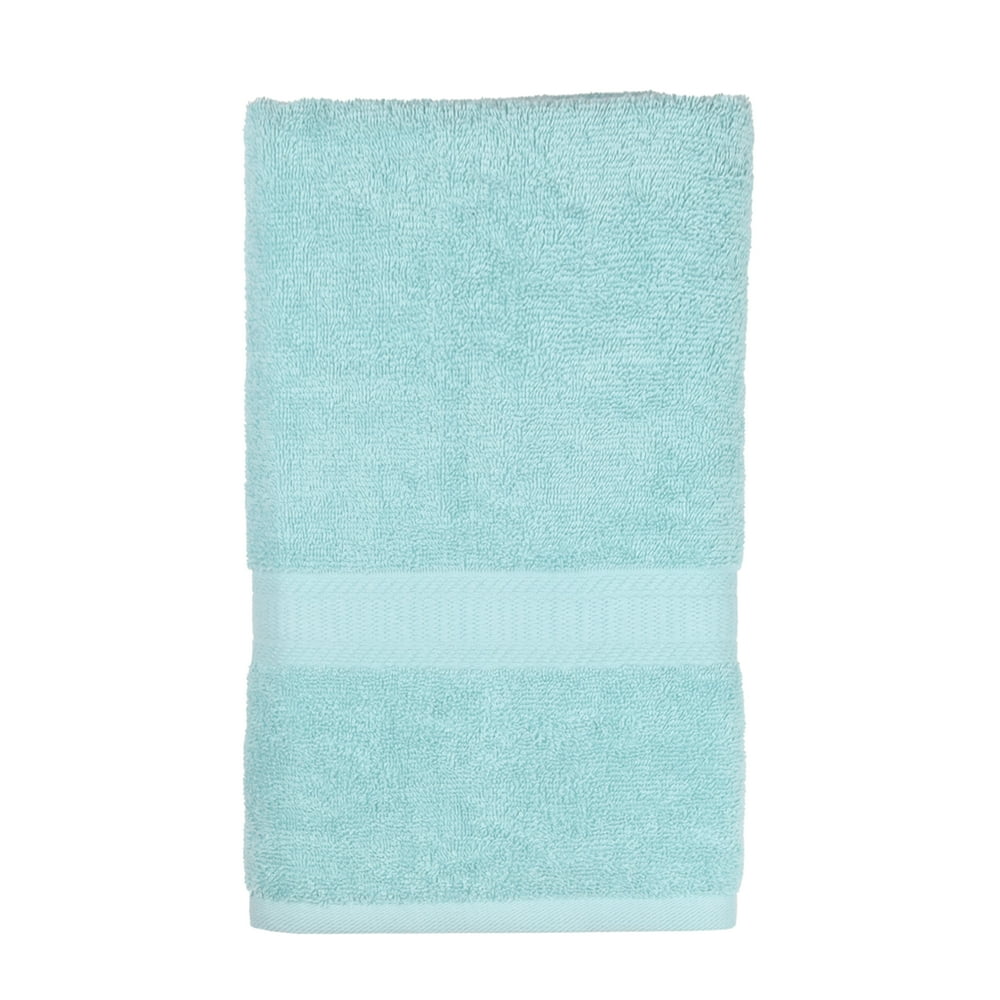 Mainstays Basic Solid Hand Towel, Clearly Aqua