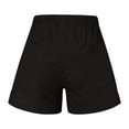 thumbnail image 7 of Summer Cotton Shorts Womens Plus Size Drawstring Elastic Waist Stretch Wide Leg Shorts with Pockets Beach Casual Pant (5XL, Black), 7 of 7