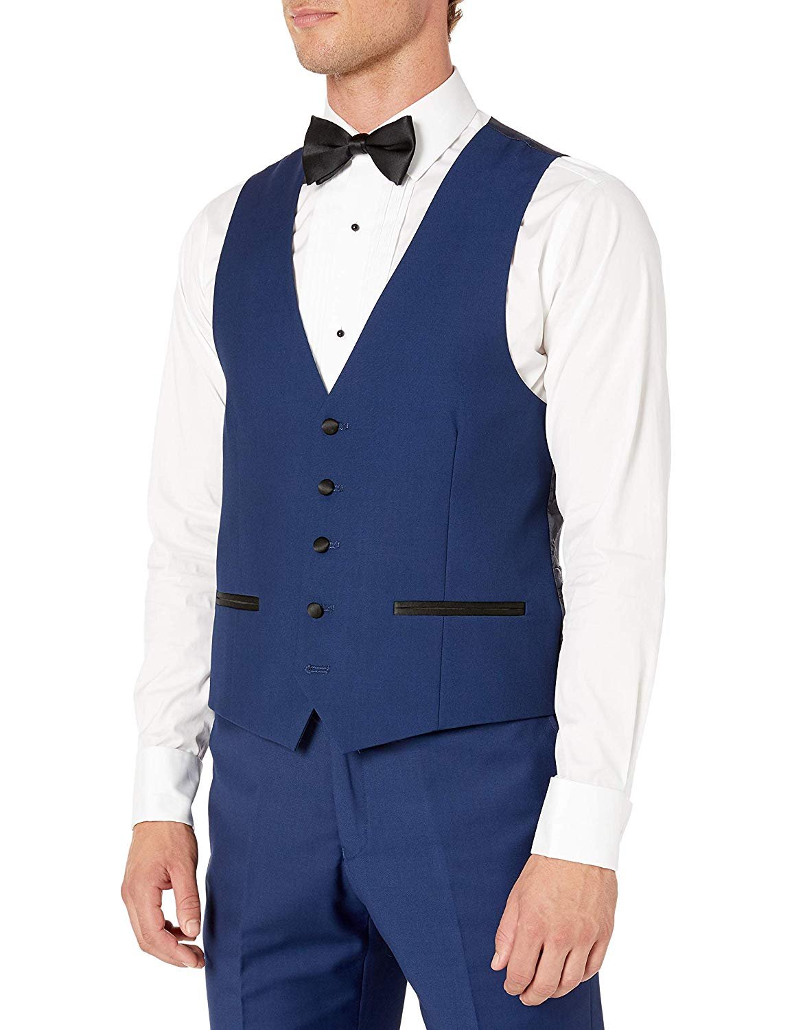Adam Baker by Statement Men's Single Breasted Three Piece Shawl Collar Tuxedo - Sapphire Contrast - 56R - image 1 of 6