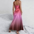 thumbnail image 5 of Plus Size Nightgown for Women New Women’s Satin Nightgown Gradual V-Neck Spaghetti Strap Sleep Dress Casual Comfy Side Split Long Nightwear, 5 of 8