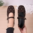 thumbnail image 6 of Xfvqtps Womens Mary Jane Flats Slip on Shoes with Studded Detail Soft Casual Flat Shoes Comfortable Slip on Flats for Women Brown, 6 of 9