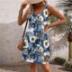 thumbnail image 4 of Vestido Corto para Mujeres Verano sin Mangas Cuello en V, Impresión de Moda con Bolsillos, Poliéster de Algodón Casual, 4 of 9