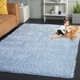 thumbnail image 3 of SAFAVIEH Lindsay Deborah Solid Polyester Shag Area Rug, Aqua, 3' x 5', 3 of 11