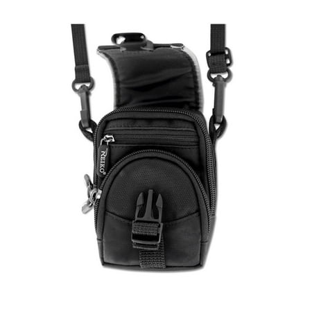 Black Traveler around the Neck / Shoulder Strap Carry Case fits TCL Flip Pro, TCL FLIP Flip Phone