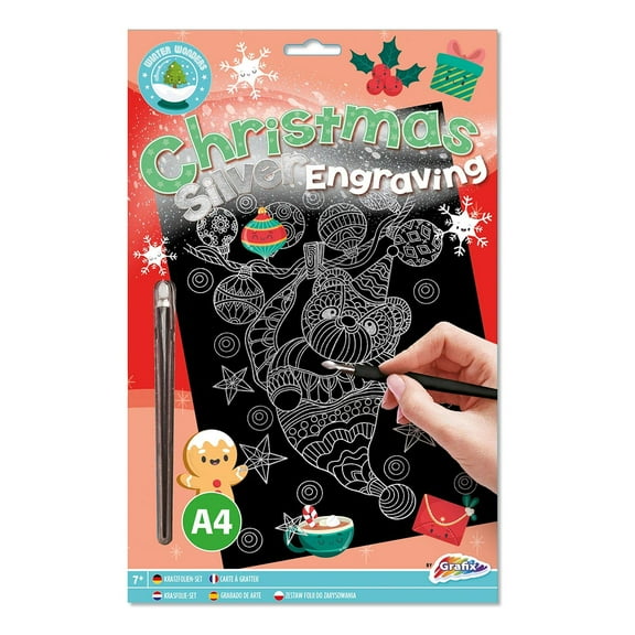 Xmas Scratch Art A4 Silver 800003-Silver