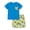 Bright Blue / Light Grass Green Happy Face (Tee & Shorts), variant on Beezizac Boys Summer Pajama Set, 2-Piece Jeep Camo PJs - Short Sleeves & Shorts Soft Sleepwear Size 10