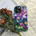 thumbnail image 6 of Punmada Compatible with iPhone 13 Pro Max Glossy Case For Girl Boy Full Body Protective Hard Shell Esthetics Pattern Lotus Flower Colorful Stained Glass Design, 6 of 7