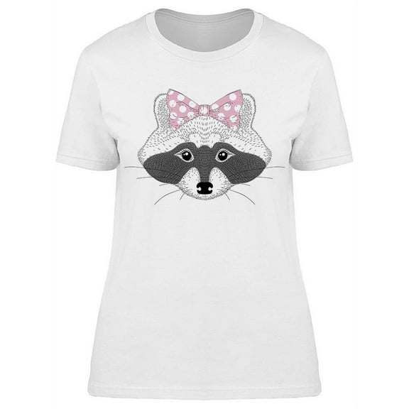 Raccoon Girl Face T-Shirt Women -Image by Shutterstock, Female x-Large