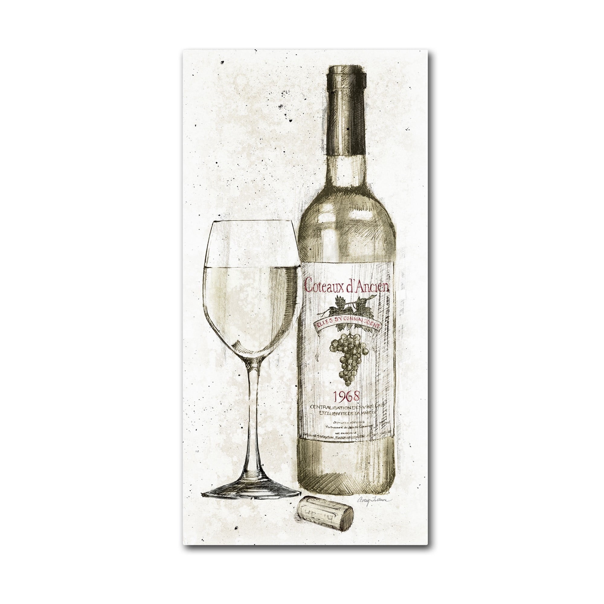 Trademark Fine Art "Pencil Wine II" Canvas Art by Avery Tillmon