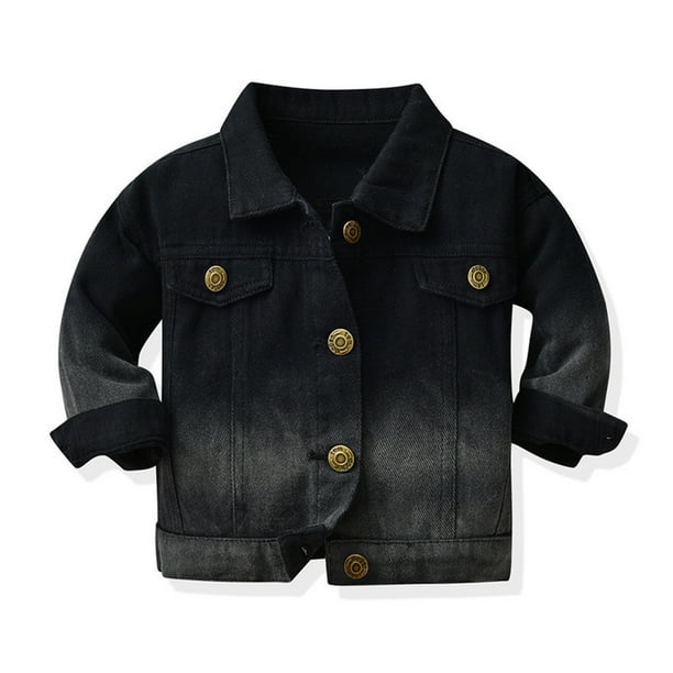 Gibobby Abrigos de invierno para niños y niñasNiños pequeños bebés niñas Otoño Invierno algodón manga larga Jeans abrigo chaqueta ropa(Negro, 3-4 Años)