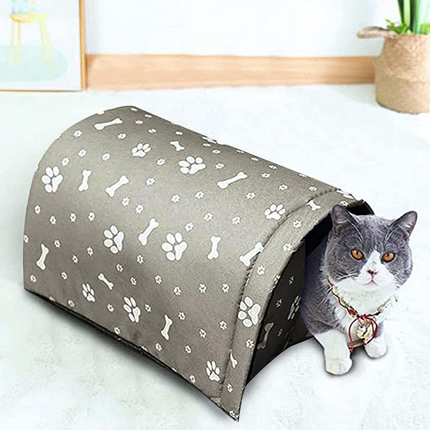 L Pets House Outdoor Waterproof Cat House Thickened Weatherproof Foldable Cat Dog Tent Cabin Winter Warm Stray Cats Shelter for Outdoor Feral Cat Dog Puppy
