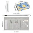 thumbnail image 3 of JIALIOU Nylon Trifold Card Wallet with ID Window Zipper Pocket for Men Women Teen Blue Yellow Rose, 3 of 7