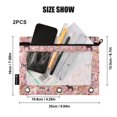 thumbnail image 4 of FORMRS 2 Pack Pencil Pouch for 3 Ring Binder with Clear Window Zipper Pen Case Stationery Organizer, Pink Floral Horses Pattern, 4 of 6