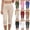 Army Green, variant on Womens Yoga Pants Summer wide waistband ankle length cotton linen deep pockets flexible for fitness training Brown XXL