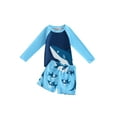 thumbnail image 1 of xiaxaixu Ensemble de Maillot de Bain 2 Pcs pour Garçons Imprimé Requin Col Rond Manches Longues et Maillot de Bain, 1 of 9