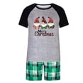 thumbnail image 2 of Odeerbi Christmas Pajamas for Family Plaid Holiday Short Sleeve Family Christmas Pajamas Matching Sets Dad Fashion Plaid Print Tops Pants Sleepwear Xmas Family Matching PJs Set Green, 2 of 4
