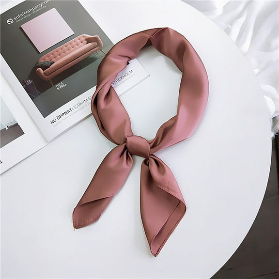 Women's Fashion Elegant Soft Satin Square Chiffon Scarf Set Head Neck Multiuse Colors Available