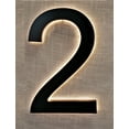 thumbnail image 1 of 8′′ Numéros de Maison Rétroéclairés Modernes, Prima Decorative Hardware 0–9 – Panneau d'Adresse Flottant à LED, Acier Inoxydable Résistant aux Intempéries avec Lumière Chaude, Métal Noir avec Acrylique Givré Blanc, 1 of 45
