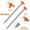 thumbnail image 4 of Mapskey Estacas para Tienda, Paquete de 20, Estacas de Metal Galvanizadas de Alta Resistencia de 9.84 Pulgadas, Estacas de Suelo No Oxidadas, Estacas de Suelo para Tienda, Estacas para Acampar, Patio, 4 of 10