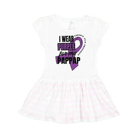 

Inktastic Chronic Pain I Wear Purple For My Pappap Gift Toddler Girl Dress