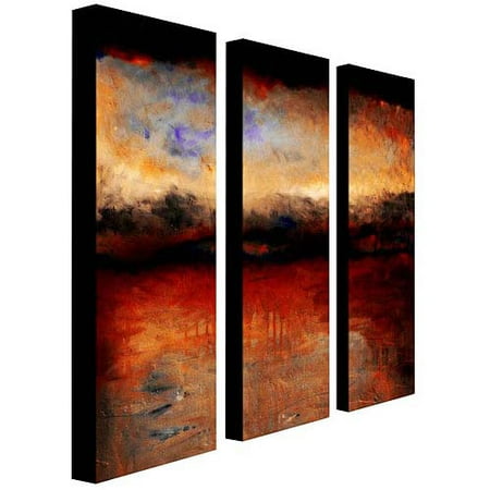 Trademark Fine Art "Red Skies at Night" Canvas Art by Michelle Calkins, 3-Piece Panel Set, 10x32