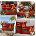thumbnail image 5 of Merry Christmas Outdoor Waterproof Pillow Covers, Xmas Pine Tree Branch Red Bow New Year Decorative Square Throw Pillowcase Sofa Cushion Sham for Patio/Couch/Chair, 18"x18" 2 Pack, 5 of 8